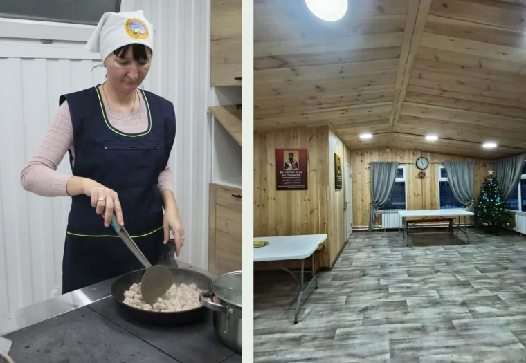 Раздача обедов нуждающимся